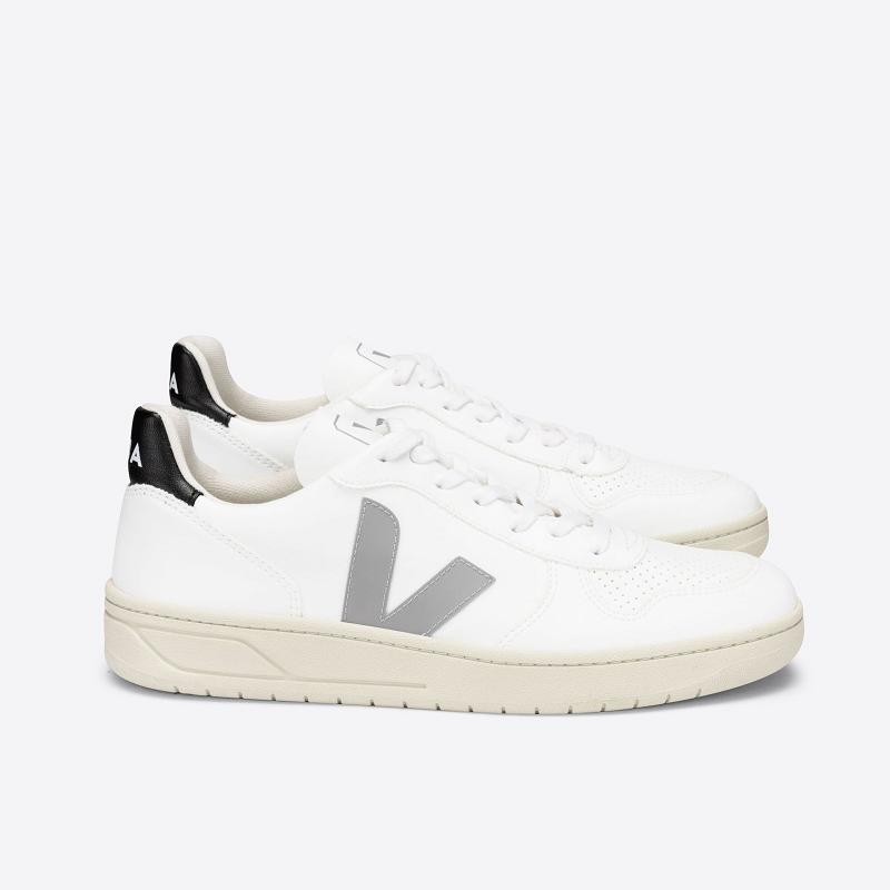 Tenis Veja Hombre Outlet - V-10 Zapatillas Blancas Gris ES4161682